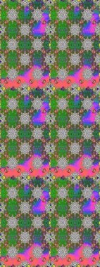 Raster illüstrasyonu. Suluboya, elle çizilmiş. Kusursuz bir arka plan modeli. Yeşil ve gri yapraklı yabani çiçekler.