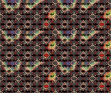 Raster illüstrasyonu. Suluboya çiçekli çiçek deseni. Siyah ve kahverengi renkli Asya tekstili.