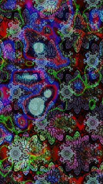 Küçük çiçekte hoş bir çiçek deseni var. Çiçeksel elementlerle süslenmiş zarif raster dokusu. Parlak çiçekli siyah ve mavi renkler üzerine soyut çizim deseni.