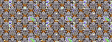 Çocuksu tasarım. Elle çizilmiş çiçek desenli Raster çizimi. Tekstil, kumaş, ambalaj, hatıra defteri için hoş bir çiçek arkaplanı. Gri arkaplanda.