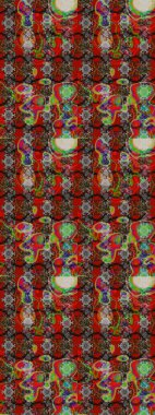 Sevimli çiçek raster deseni. Renkli Bahar Teması eskiz kalıbı. Kırmızı ve kahverengi renkte çiçekler. Düz Çiçek Elementleri Tasarımı.