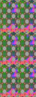 Raster illüstrasyonu. Suluboya, elle çizilmiş. Kusursuz bir arka plan modeli. Yeşil ve gri yapraklı yabani çiçekler.