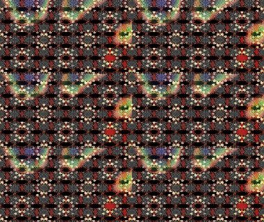 Raster illüstrasyonu. Suluboya çiçekli çiçek deseni. Siyah ve kahverengi renkli Asya tekstili.