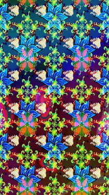 Suluboya etkisi. Raster deseni. Botanik çizim kalıbı. Organik elementler.