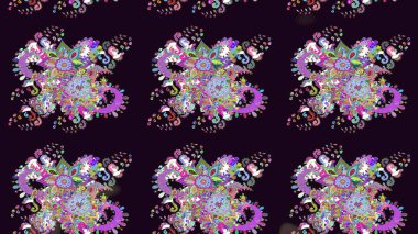 Parmak izi, kumaş, duvar kâğıdı, tekstil için raster dokusu. Renkli grunge, soyut arka planda siyah ve nötr çiçeklerle gelişir. Nakış desenli çiçek deseni..