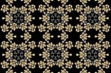 Kusursuz klasik raster altın desenli. Klasik klasik klasik arka plan. Geleneksel oryantasyon süsü. Altın desenli siyah, bej ve kahverengi altın elementler.