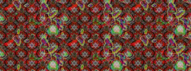 Raster illüstrasyonu. Raster deseni. Patlayan çiçekler soyut olarak yerleştirilmiş. Nazikçe, rengarenk bahar çiçekleri.