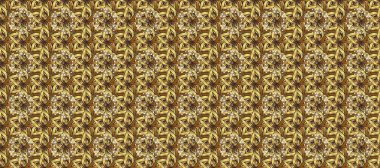 Kusursuz altın desen. Kahverengi, bej ve sarı renklerdeki altın desenli altın elementler. Raster doğulu süsü.