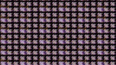 Renkli Bahar Teması eskiz kalıbı. Düz Çiçek Elementleri Tasarımı. Siyah renkli çiçekler. Çiçekle çizim deseni.