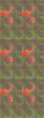 Raster illüstrasyonu. Kahverengi renklerde bahar çiçekleri. Raster çiçek desenli ve çiçekli..