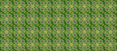 Tekrarlayan elementlerle kusursuz soyut arkaplan. Klasik raster şablonu. Yeşil, gri, nötr ve altın desenli.