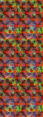 Çiçekli zambakların eskiz geçmişi. Çiçek tasarımı için inanılmaz bir kolaj cenneti tarzı. Parlak çiçekli kolaj çiçekleri kırmızı ve kahverengi.