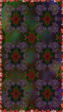 Tropik çiçekler. Tişörtsüz arka plan deseni. Kahverengi ve gri renkte çiçekler.