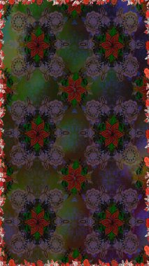 Tropik çiçekler. Tişörtsüz arka plan deseni. Kahverengi ve gri renkte çiçekler.