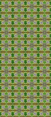 Doğum günü kartı, davetiye ya da afiş için iyidir. Dekoratif simetri arabesk. Raster illüstrasyonu. Altın yeşile, gri ve nötr renklere. Kusursuz ortaçağ çiçek desenleri..