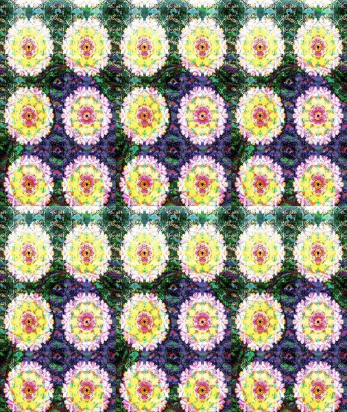 Çiçekli eskiz arkaplanı. Renkli Bahar Teması eskiz kalıbı. Çocuk stili. Düz Çiçek Elementleri Tasarımı.