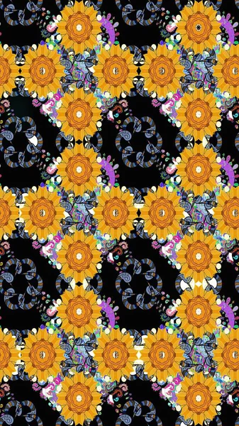 Siyah renkli çiçekler. Renkli Bahar temalı eskiz kalıbı. Çiçekli çiçek deseni, suluboya. Düz Çiçek Elementleri Tasarım Raster illüstrasyonu.