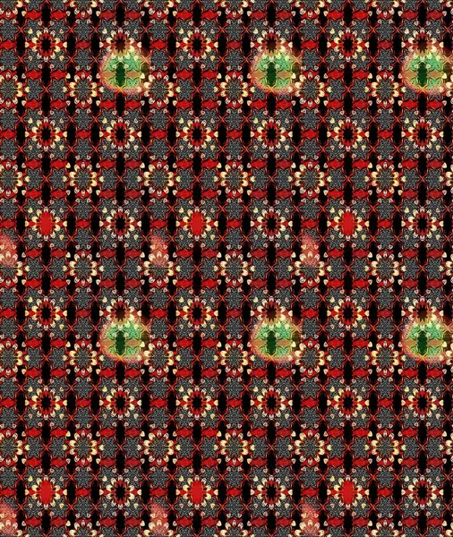 Siyah ve kırmızı renkte çiçekler. Raster illüstrasyonu. Küçük çiçekte sevimli çiçek deseni var..