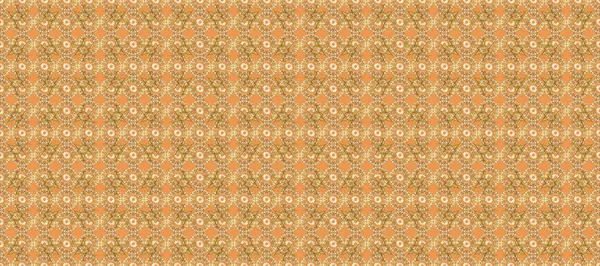 Raster Golden Mehndi kusursuz desen. Kına dövmeli süs çiçekleri, altın çıkartmalar, mehndi ve yoga tasarımı, kartlar ve parmak izleri. Turuncu, bej ve kahverengi desenler.