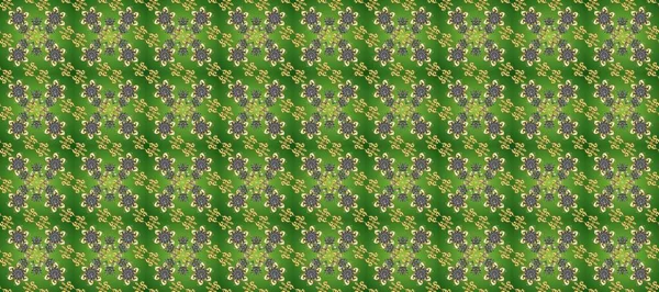 Tekrarlayan elementlerle kusursuz soyut arkaplan. Klasik raster şablonu. Yeşil, gri, nötr ve altın desenli.