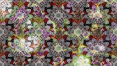 Süslü zentangle çizim dokusu, soyut çiçeklerle süslenmiş. Şekil verilmiş çiçeklerle eskiz deseni. Çiçek deseni duvar kağıdı, şablon dolguları ve web sayfası arkaplanı için kullanılabilir.