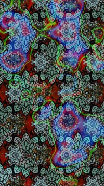 Mavi renkte güzel çiçekli eskiz deseni, suluboya çiçek deseni, duvar kağıdı, kart ya da kumaş için fayanslı. Raster..