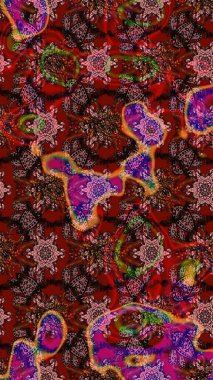 Raster illüstrasyonu. Çiçekli karalama şeklinde Raster çiçek deseni. Nazikçe, yaz çiçekleri kahverengi renklerde.