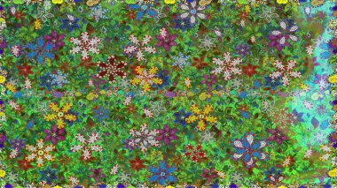 Şablon, pürüzsüz, çiçekli kenar. Raster illüstrasyonu. Güzel, parlak, pürüzsüz kumaş, tuval. Kıvırcık, parlak örgü. Çiçek çelengi. Klasik eski arkaplan.