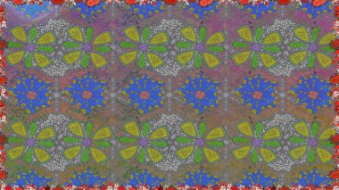 Raster illüstrasyonu. Modaya uygun kumaş deseni. Kusursuz Tony kumaş deseni. Küçük çiçekte sevimli çiçek deseni var..