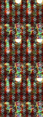 Soyut etnik raster çizim kalıbı. Arkaplan dokusu, duvar kağıdı, kahverengi ve kırmızı renkli çiçek teması. Kabile sanatı boho baskısı, klasik çiçek arkaplanı.