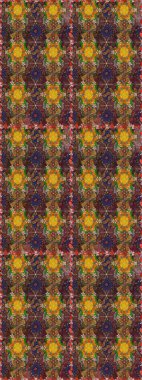 Kahverengi ve turuncu renklerde. Raster illüstrasyonu. Kahverengi ve turuncu renkli kahverengi ve turuncu papatya deseni.