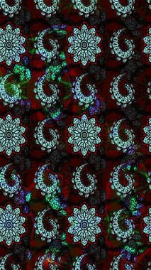 Raster Modaya uygun kumaş deseni. Düz Çiçek Elementleri Tasarımı. Siyah ve kahverengi renkli şirin çiçek desenleri. Renkli Bahar Teması çizim şablonu.