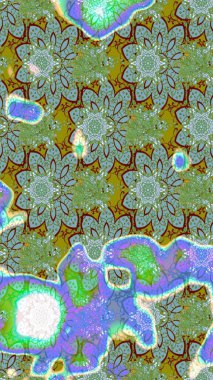 Egzotik çiçekler, yeşil ve mavi renkler üzerine botanik ve parlak klasik doğa. Raster illüstrasyonu. Klasik tropikal doğal elementlerin suluboya seti.