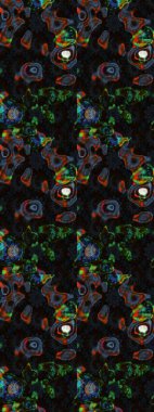 Çiçekli karalama şeklinde Raster çiçek deseni. Siyah ve gri renkli çiçekler. Yumuşak, yaz çiçekli arka plan.