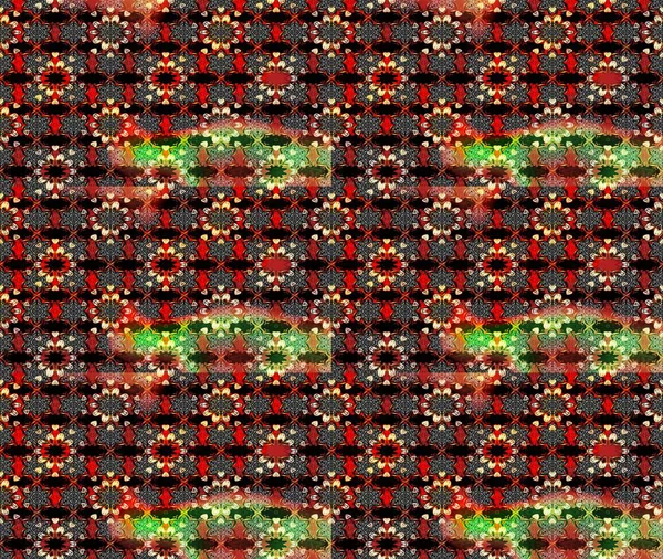 Siyah ve kırmızı renkte çiçekler. Tropik çiçek desenleri. Raster illüstrasyonu.