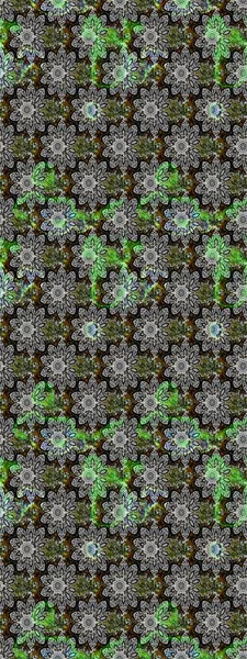 Renkli Bahar Teması eskiz kalıbı. Güzel çiçek deseni. Düz Çiçek Elementleri Tasarımı. Gri ve siyah renkte çiçekler.