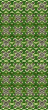 Raster oryantal süs. Altın desenli yeşil, altın elementli nötr ve gri renkler. Kusursuz altın desen.