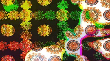 Renkli Bahar Teması eskiz kalıbı. Raster illüstrasyonundaki çiçek desenli çizim. Gri ve kahverengi renkli çiçekler. Düz Çiçek Elementleri Tasarımı.