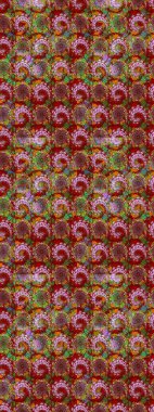 Çiçek izi. Suluboya çizim kalıbı. Suluboya tarzında kırmızı ve kahverengi renkte çiçekler.