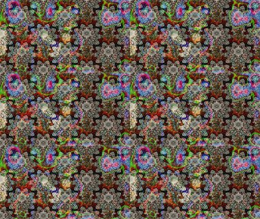 Tomurcukları çiçek olan sevimli bir çiçek deseni. Kumaş, tekstil, duvar kağıdı baskısı için. Raster. Raster illüstrasyonu. Eskiz geçmişi. Antika retro tarzı.