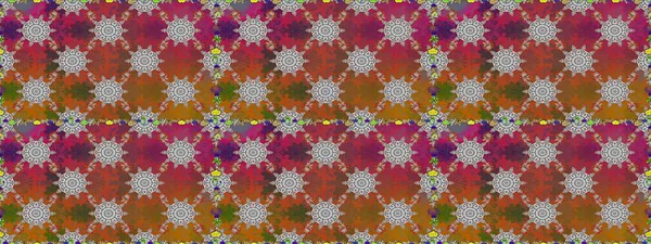 Raster illüstrasyonu. Düz Çiçek Elementleri Tasarımı. Renkli Bahar Temalı Kusursuz Arkaplan. Çiçekli, suluboya desenli kusursuz çiçek deseni. Kahverengi renkte çiçekler.