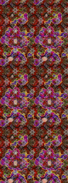 Çiçek süslemeli çizim deseni. Kahverengi ve kırmızı renkte çiçekler. Raster illüstrasyonu.