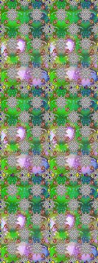 Kusursuz çiçek deseni. Raster illüstrasyonu. Yeşil renkli çiçekler. Raster illüstrasyonu. Asya tekstil tarzında.