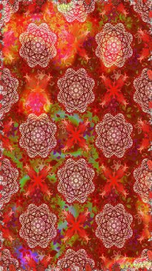 Botanik kusursuz desen. Raster deseni. Suluboya etkisi. Organik elementler.