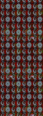 Raster illüstrasyonu. Raster çiçekleri klasik tarzda çizilmiş. Kibar, bahar çiçekleri kırmızı ve siyah renklerde. Çiçekli yumuşak çizim deseni.