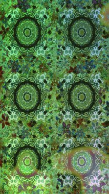 Güzel kumaş deseni. Raster illüstrasyonu. Renkli Bahar Teması eskiz kalıbı. Düz Çiçek Elementleri Tasarımı. Asya tekstil tarzında. Çiçek desenini çiz.