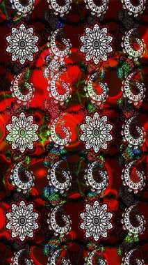 Ev dekoru. Paisley el çizimi elementler. Fantezi çiçekli eskiz deseni, doğal duvar kağıdı, çiçek desenli kıvrımlı illüstrasyon.