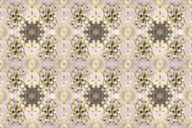 Tarafsız, bej ve kahverengi renklerde grafiksel, kusursuz desen. Duvar kâğıdı barok, İspanyol kumaşı. Kusursuz çiçek deseni. Kusursuz raster arkaplanı.