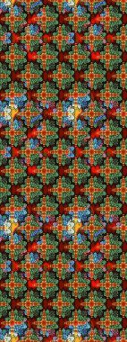 Tropik çiçek desenleri. Raster illüstrasyonu. Yeşil renkte çiçekler.