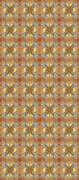 Davetiyeler, kartlar, web sayfası için Raster illüstrasyon. Altın desenli çiçek dekoru. Bej, kahverengi ve gri renklerde altın element. Doğu tarzı element. Çizgi sanatı tasarım şablonu için sınırsız sınır.